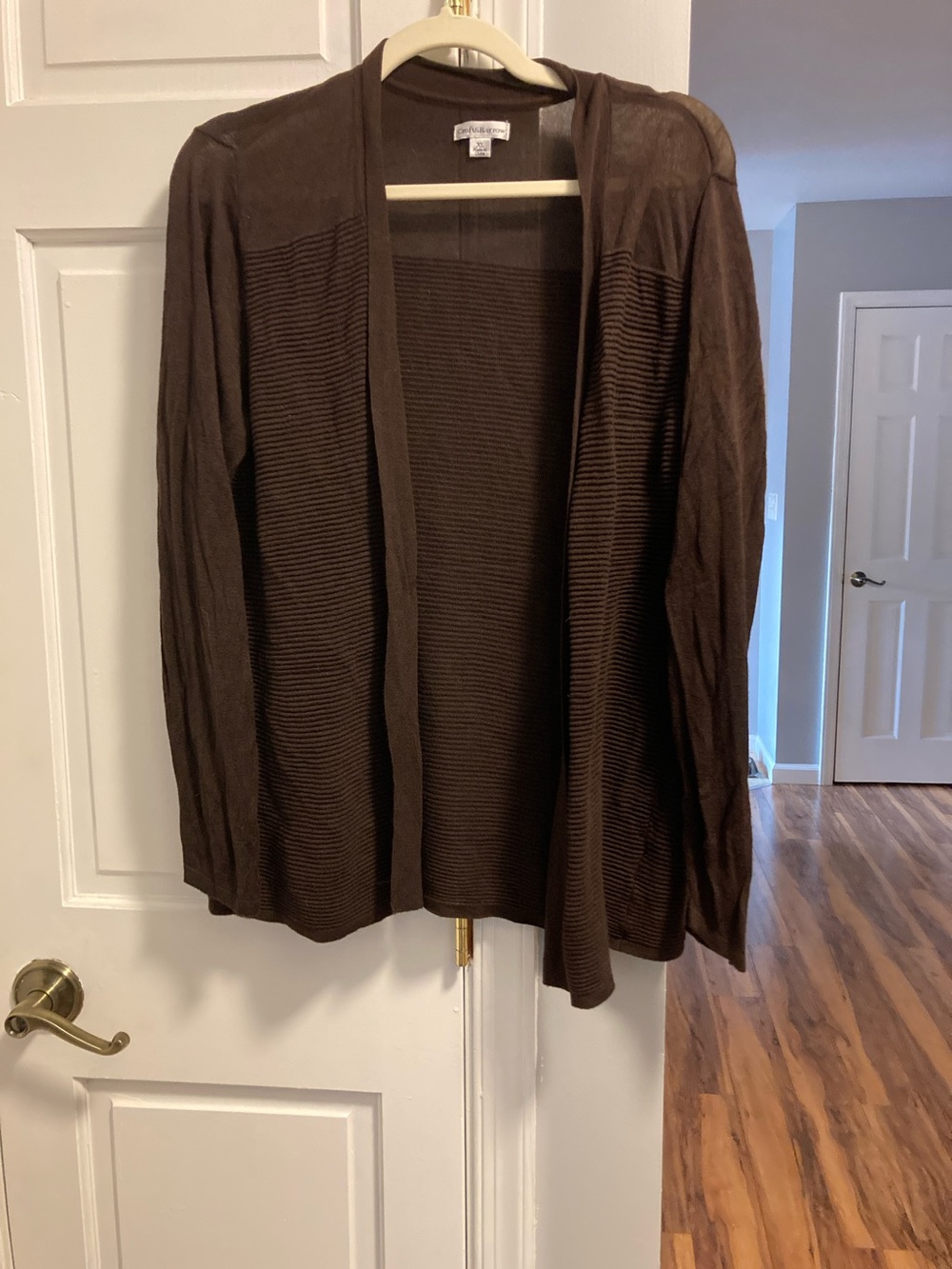 croft & barrow Brown Open-Front Men’s Cardigan Sweater